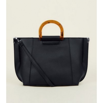 Black Resin Handle Tote Bag