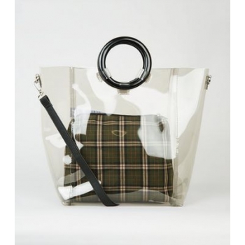 Black Tinted Ring Handle Tote Bag