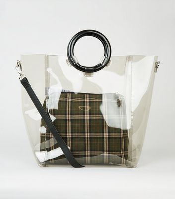 Black Tinted Ring Handle Tote Bag