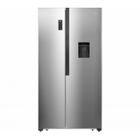 LOGIK LSBSDX18 American-Style Fridge Freezer - Inox Silver + SFC01 FridgeCam - White