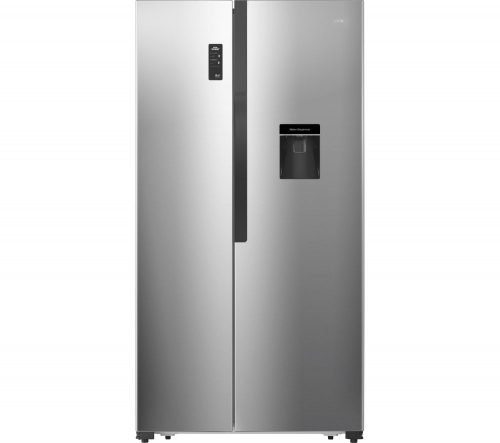 LOGIK LSBSDX18 American-Style Fridge Freezer - Inox Silver + SFC01 FridgeCam - White