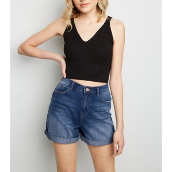 Noisy May Blue Denim Mom Shorts