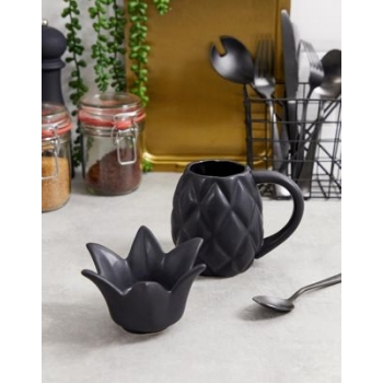 Typo black pineapple shaped mug