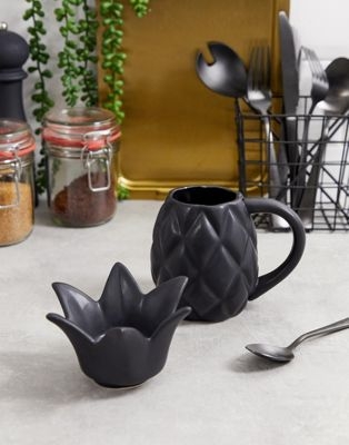 Typo black pineapple shaped mug