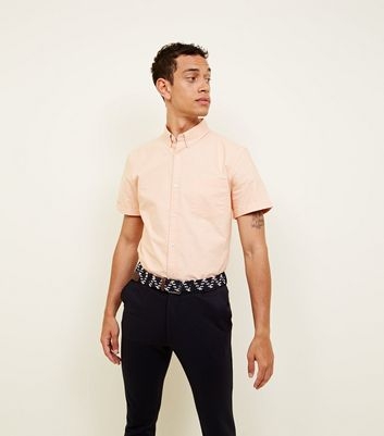 Orange Oxford Short Sleeve Shirt