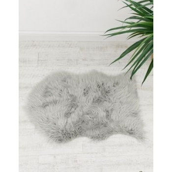 Chickidee grey faux fur rug