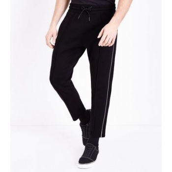 Black Side Stripe Print Joggers