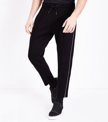 Black Side Stripe Print Joggers