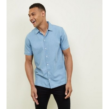 Pale Blue Denim Short Sleeve Shirt