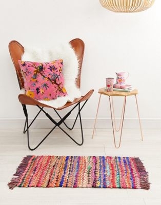 Ian Snow multi colour jute & chindi slub rag rug 50x80cm