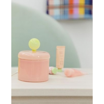 Monki glass pot in light pink