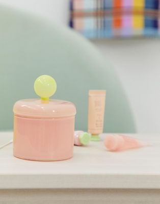 Monki glass pot in light pink