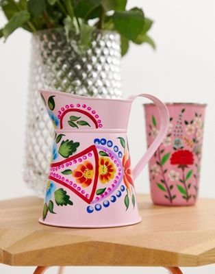 Ian Snow pink hand painted small jug