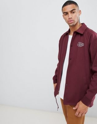 Vans Torrey Fleece coach jacket In Burgundy