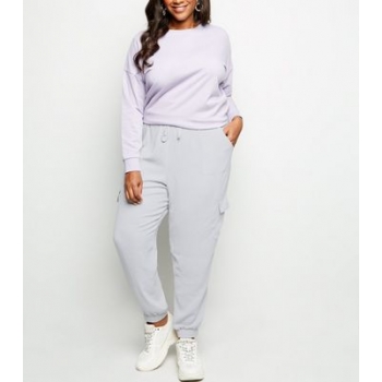 Curves Grey Cuffed Utility Joggers