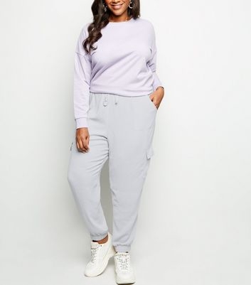 Curves Grey Cuffed Utility Joggers