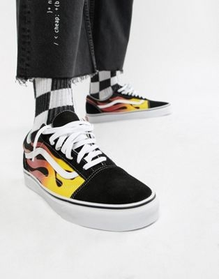 Vans Old Skool flame trainers in black VN0A38G1PHN1