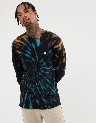 Vans tie dye long sleeve t-shirt in black