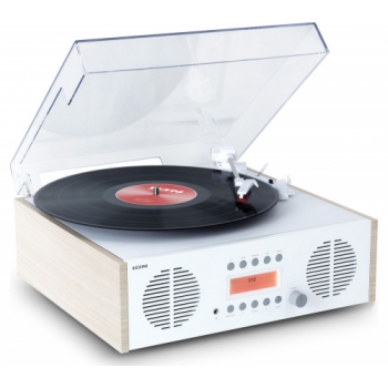 ION Digital LP Belt Drive Music Centre - White & Wood