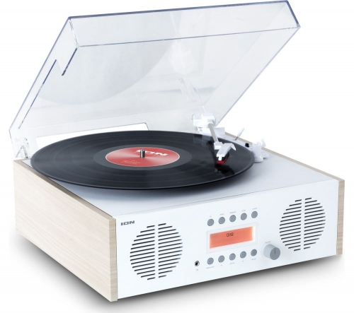 ION Digital LP Belt Drive Music Centre - White & Wood