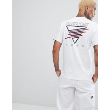 Vans Neon Triangle T-Shirt With Back Print In White VA3HEYWHT