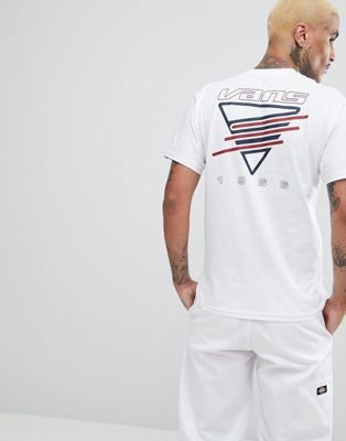 Vans Neon Triangle T-Shirt With Back Print In White VA3HEYWHT