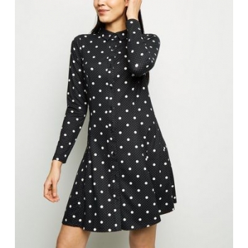 Tall Black Spot Print Soft Touch Shirt Dress