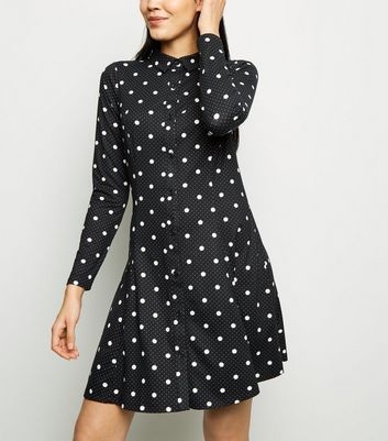 Tall Black Spot Print Soft Touch Shirt Dress