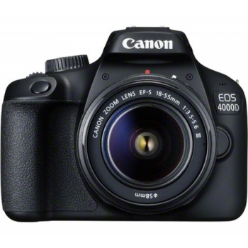 CANON EOS 4000D DSLR Camera with EF-S 18-55 mm f/3.5-5.6 III Lens + ES100 DSLR Camera Bag - Black