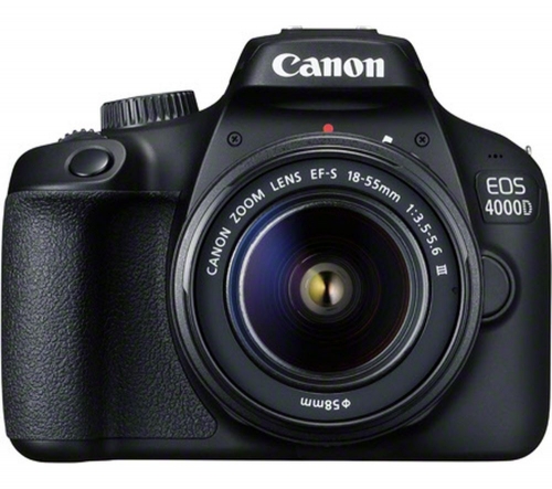 CANON EOS 4000D DSLR Camera with EF-S 18-55 mm f/3.5-5.6 III Lens + ES100 DSLR Camera Bag - Black