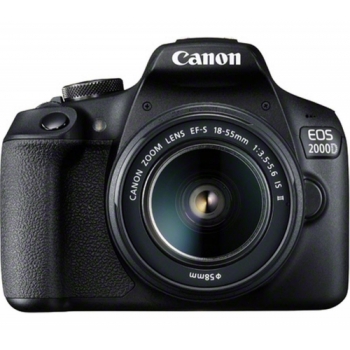 CANON EOS 2000D DSLR Camera with EF-S 18-55 mm f/3.5-5.6 IS II Lens + ES100 DSLR Camera Bag - Black