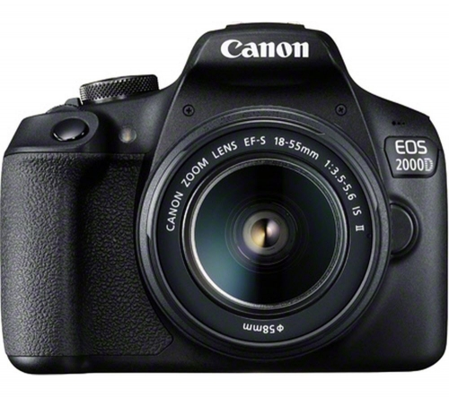 CANON EOS 2000D DSLR Camera with EF-S 18-55 mm f/3.5-5.6 IS II Lens + ES100 DSLR Camera Bag - Black