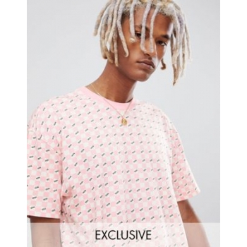 Vans checkerboard t-shirt in pink Exclusive at ASOS