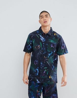 Vans Neo Jungle Short Sleeve Shirt In Black VA3712PI3