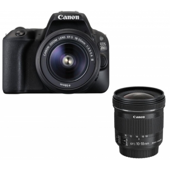 CANON EOS 200D DSLR Camera, EF-S 18-55 mm f/3.5-5.6 III & EF 50 mm f/1.8 STM Lens & EF-S IS STM Wide-angle Zoom Lens Bundle