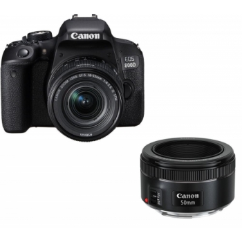 CANON EOS 800D DSLR Camera, EF-S 18-55 mm f/4-5.6 IS STM Lens & EF 50 mm f/1.8 STM Standard Prime Lens Bundle