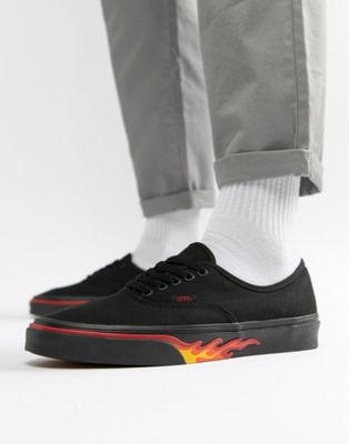 Vans Classics Authentic Flame Pack Trainers In Black VA38EMQ8Q