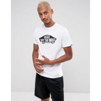 Vans off the wall logo t-shirt in white vjayyb2