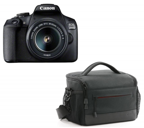 CANON EOS 2000D DSLR Camera, EF-S 18-55 mm f/3.5-5.6 IS II Lens & ES100 DSLR Camera Bag Bundle