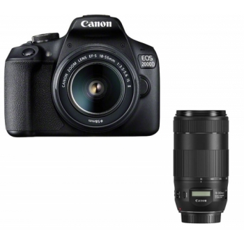 CANON EOS 2000D DSLR Camera, EF-S 18-55 mm f/3.5-5.6 IS II Lens & EF 70-300 mm F/4-5.6 Lens Bundle