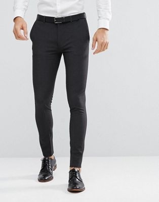 ASOS DESIGN super skinny fit suit trousers in charcoal