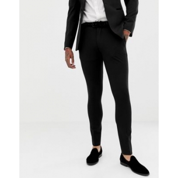 ASOS DESIGN super skinny tuxedo suit trousers in black