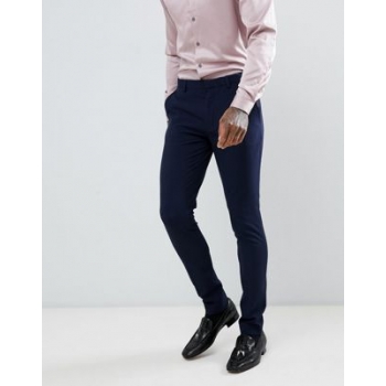 ASOS DESIGN super skinny tuxedo suit trousers in navy