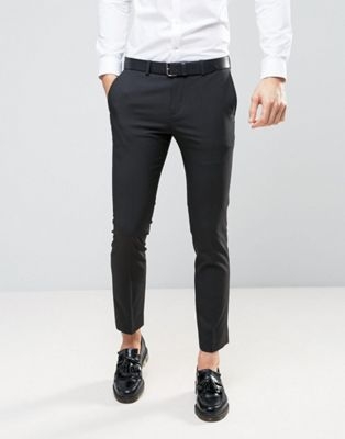 River Island skinny fit suit trousers in black