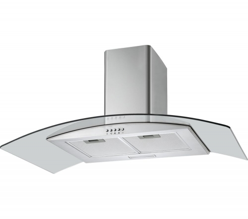 LOGIK L90CHDG17 Chimney Cooker Hood - Stainless Steel & Glass