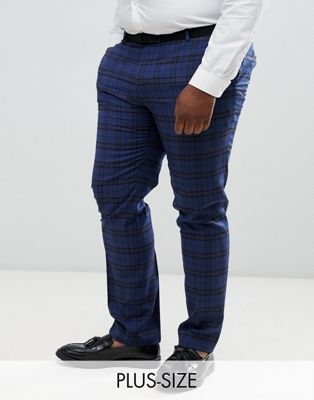 Twisted Tailor super skinny suit trouser with tartan check in wool