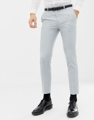 Moss London skinny wedding suit trousers in ice blue