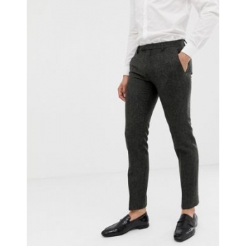 Twisted Tailor super skinny suit trouser in charcoal donegal tweed