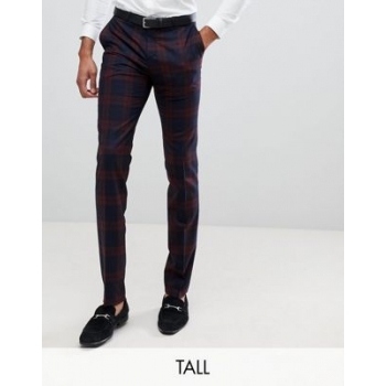 Twisted Tailor super skinny suit trousers in burgundy check