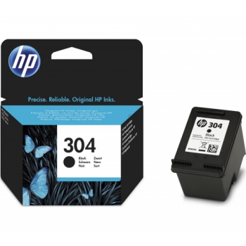 HP 304 Black Ink Cartridge + 100 x 150 mm Photo Paper - 30 Sheets